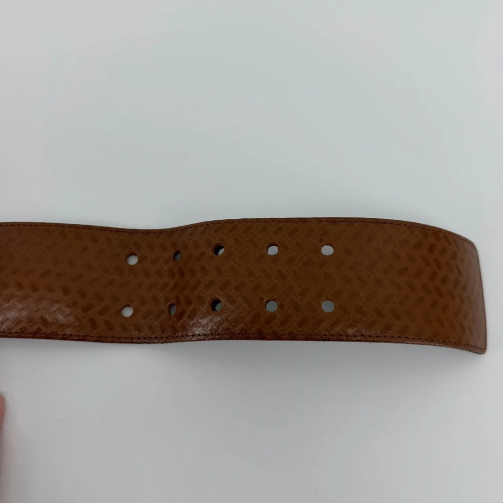 Vintage Robbie Nelson Brown Leather Belt, Made in USA, Women's Small
